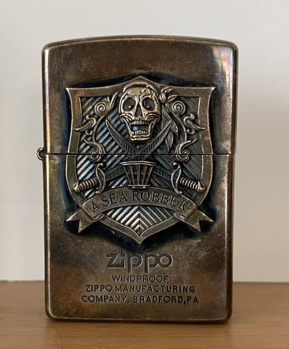 A SEA ROBBER Zippo ヴィンテージ ジッポ ライター 骸骨 海賊(Zippo 