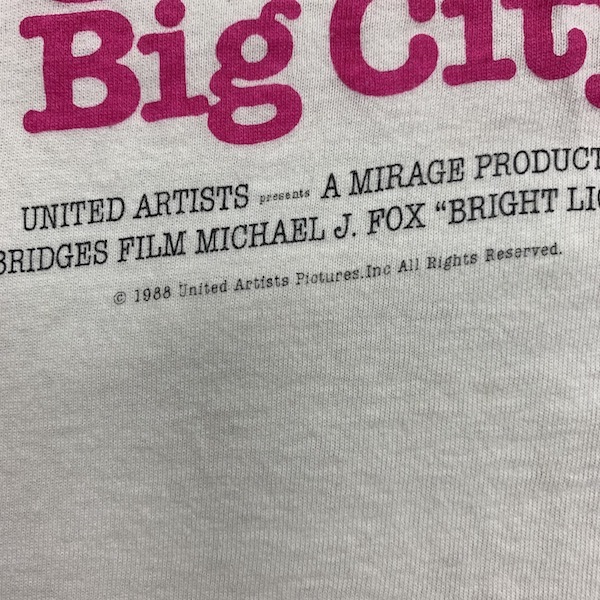 Bright Lights Big City Tシャツ 80s USA ヴィンテージ 野村訓市 着用 