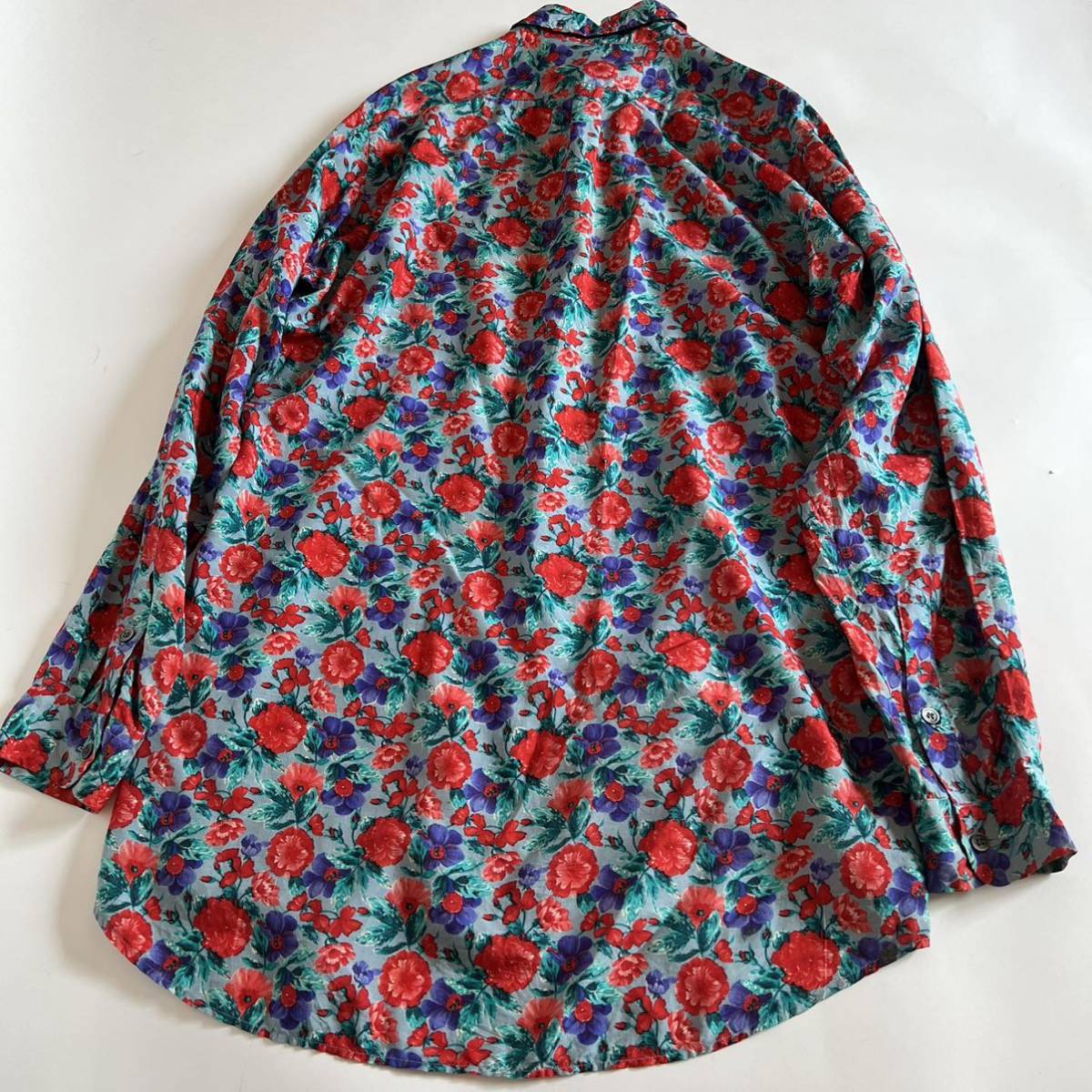 名作 高級 01ss yohji yamamoto pour homme 花柄 シルク silk シャツ 