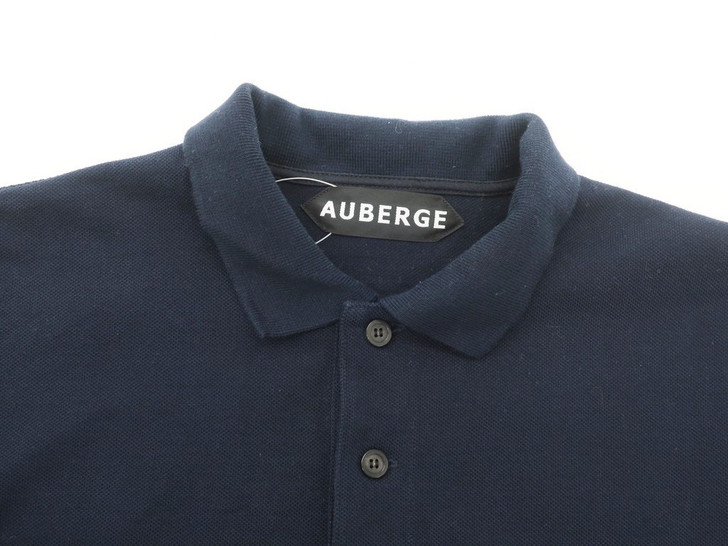 オーベルジュ AUBERGE コットン 鹿の子 半袖 ポロシャツ 40 ネイビー(M