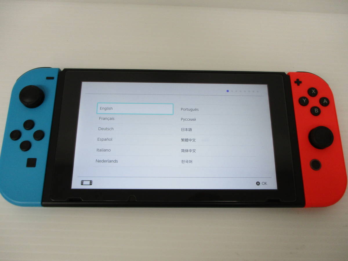 【5-84】動作確認済み 中古 Nintendo Switch ニンテンドースイッチ 本体 ネオンブルー ネオンレッド