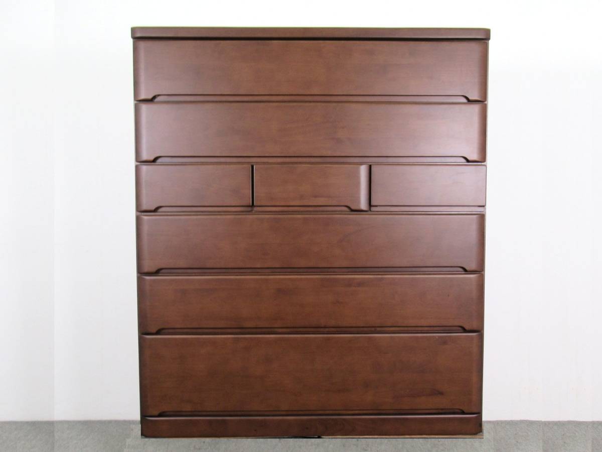 送料込】無印良品 タモ材チェスト 3段 ワイド 幅120cm