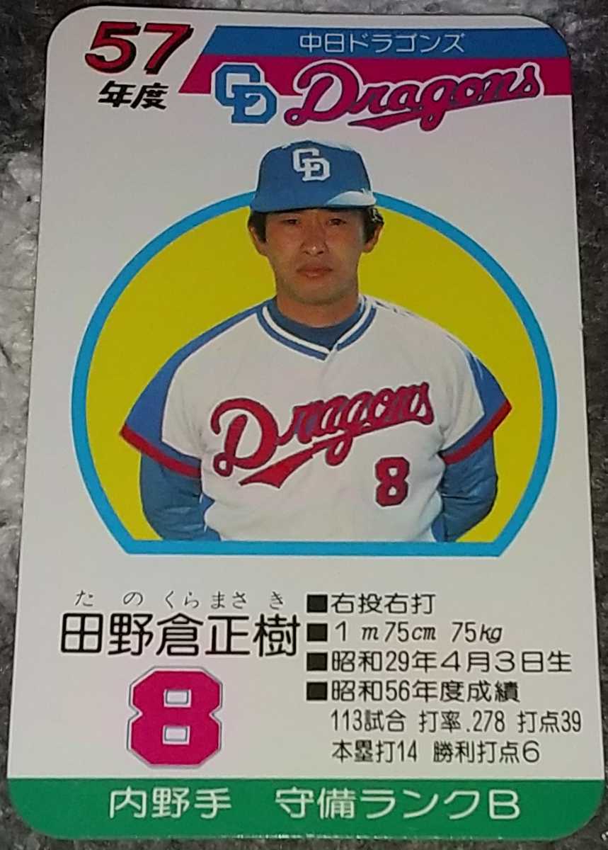 タカラプロ野球カードゲーム昭和57年度中日ドラゴンズ 田野倉正樹