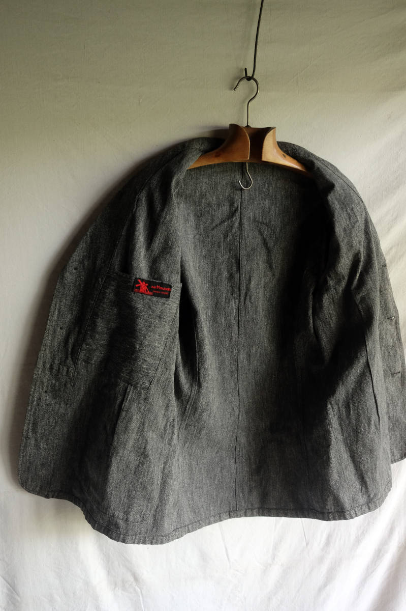 1940's 1950's フランス ヴィンテージ AU MOLINEL ごま塩コットン