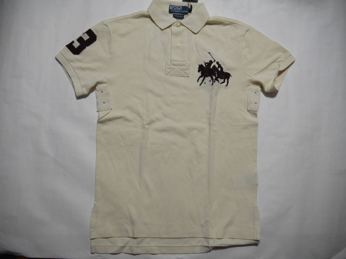 お得，セール タグ付 POLO Ralph Lauren ラルフローレン 半袖ポロ 正規品 サイズXS 日本サイズS 生成色 POLOゲーム刺繍(XSサイズ以下)｜売買されたオークション情報、yahooの商品情報をアーカイブ公開 - オークフ 男性用