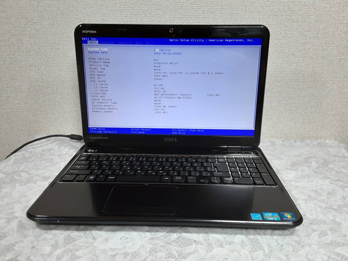 DELL Inspiron N5110 HDD 500GB CPU Intel Core i5-2410Mノート