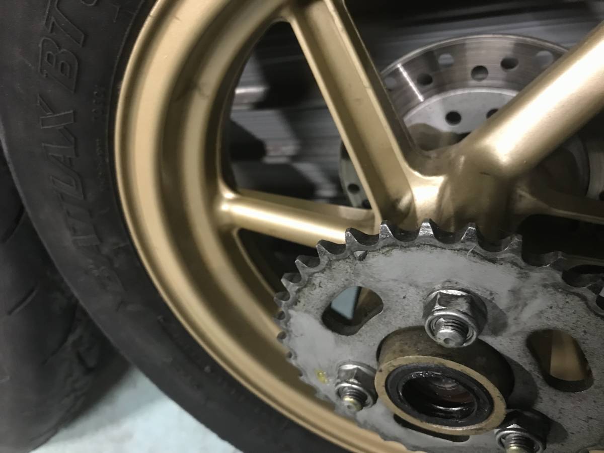 割と綺麗！NSR50後期6本スポーク 前後ホイールセット XRやNSF等にも