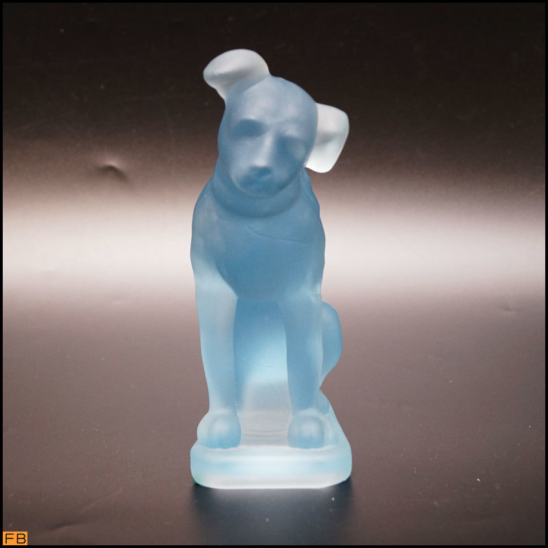 1079-ビクター犬◇置物 ニッパー君 ガラス製 硝子 ビクター VICTOR