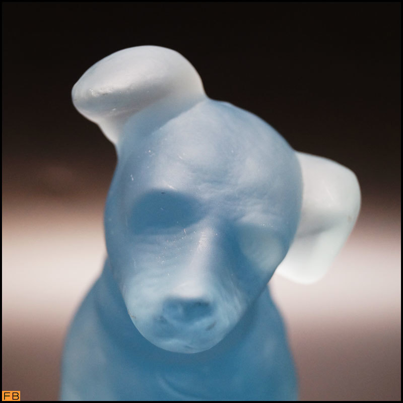 1079-ビクター犬◇置物 ニッパー君 ガラス製 硝子 ビクター VICTOR