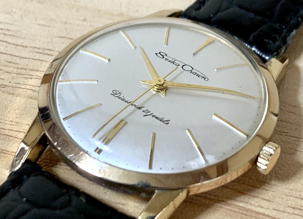1円 SEIKO セイコー クラウン J14040 手巻き腕時計 21石 稼働品 
