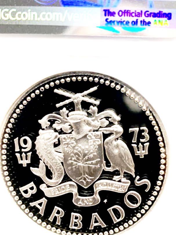 NGC鑑定済1973年バルバドス10ドル銀貨PF68(ラテンアメリカ)｜売買され