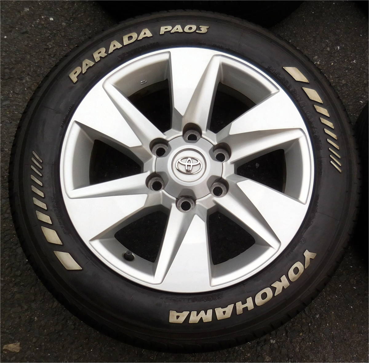 ハイエースに○150プラド純正アルミホイール YOKOHAMA PARADA PA03 215 