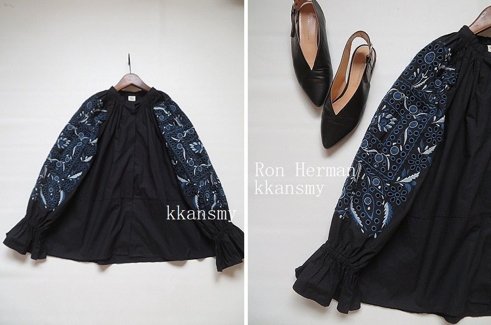 Ron Hermanロンハーマン*刺繍カットワークボリュームスリーブトップス 