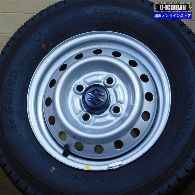 145/80R12 80/78LT エブリィバン 等 スズキ 純正スチールホイール 3.5 
