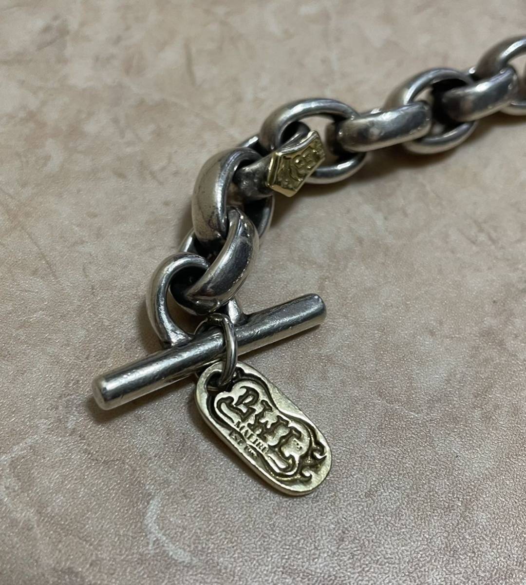 ビルウォールレザー ブレスレット18K シルバー925 BWL K18 検 クロム