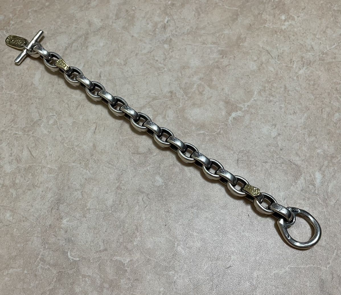 ビルウォールレザー ブレスレット18K シルバー925 BWL K18 検 クロム 
