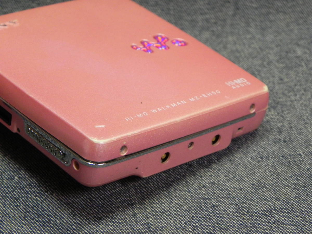 n1655▽ソニー Hi-MDウォークマン MZ-EH50 ピンク ◇ 外付けバッテリー