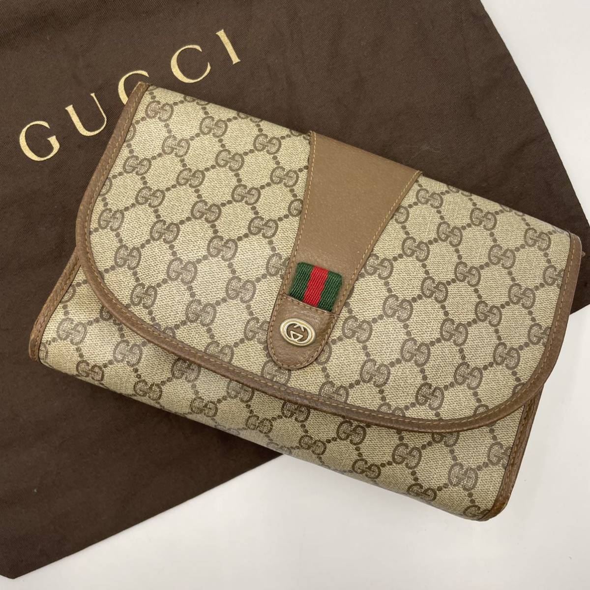 1円【美品】GUCCI グッチ セカンドバッグ クラッチバッグ オールド 