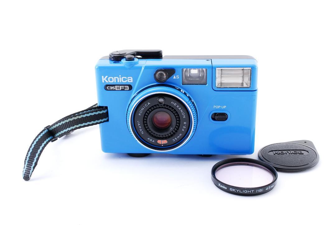 希少　Konica C35EF3 ブルー 希少カラー KONICA Konica C35 EF3 HEXANON コニカ フィルムカメラ