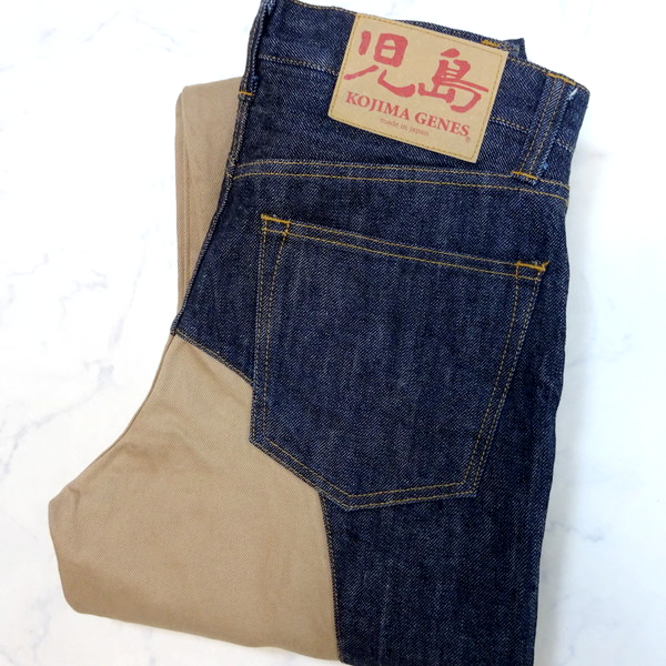 KOJIMA GENES 児島ジーンズ デニム×カツラギ切替 モンキーコンボパンツ 