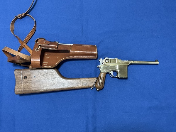 ドイツ軍 モーゼルM712 金属モデルガン 木製ストック ホルスター