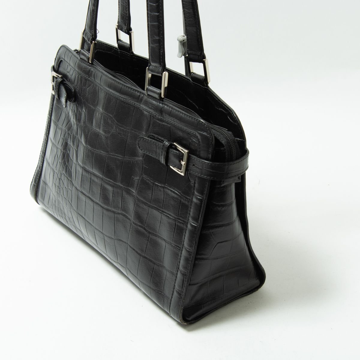 Les sacs Adam ルサックアダム 型押しレザーショルダーバッグ ビジネス 