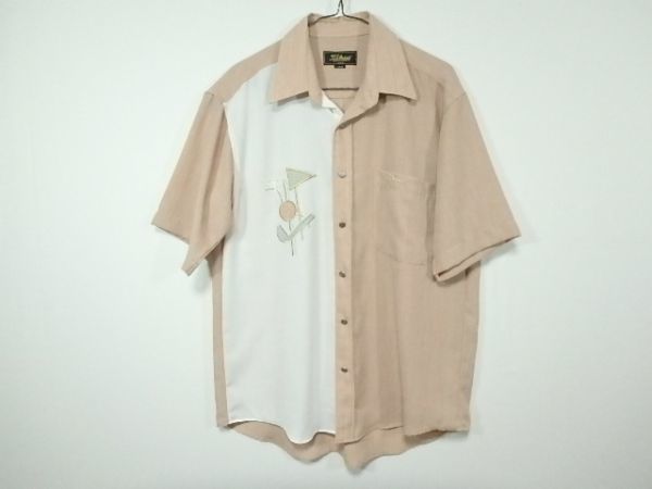 タイトリスト ゴルフ 希少！ レトロ パター柄 シルクシャツ L