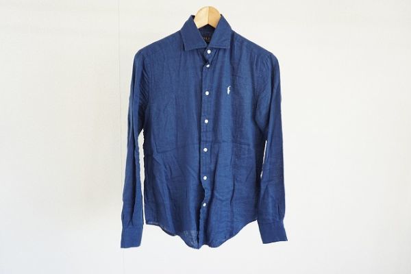 赤字超特価，大得価 POLO Ralph Lauren ポロラルフローレン メンズ 長袖シャツ リネン 麻シャツ 紺 ネイビー サイズ:0｜150/80A 696781(Sサイズ)｜売買されたオークション情報、yahooの商品情報をアーカイブ公開 - オークフ 男性用
