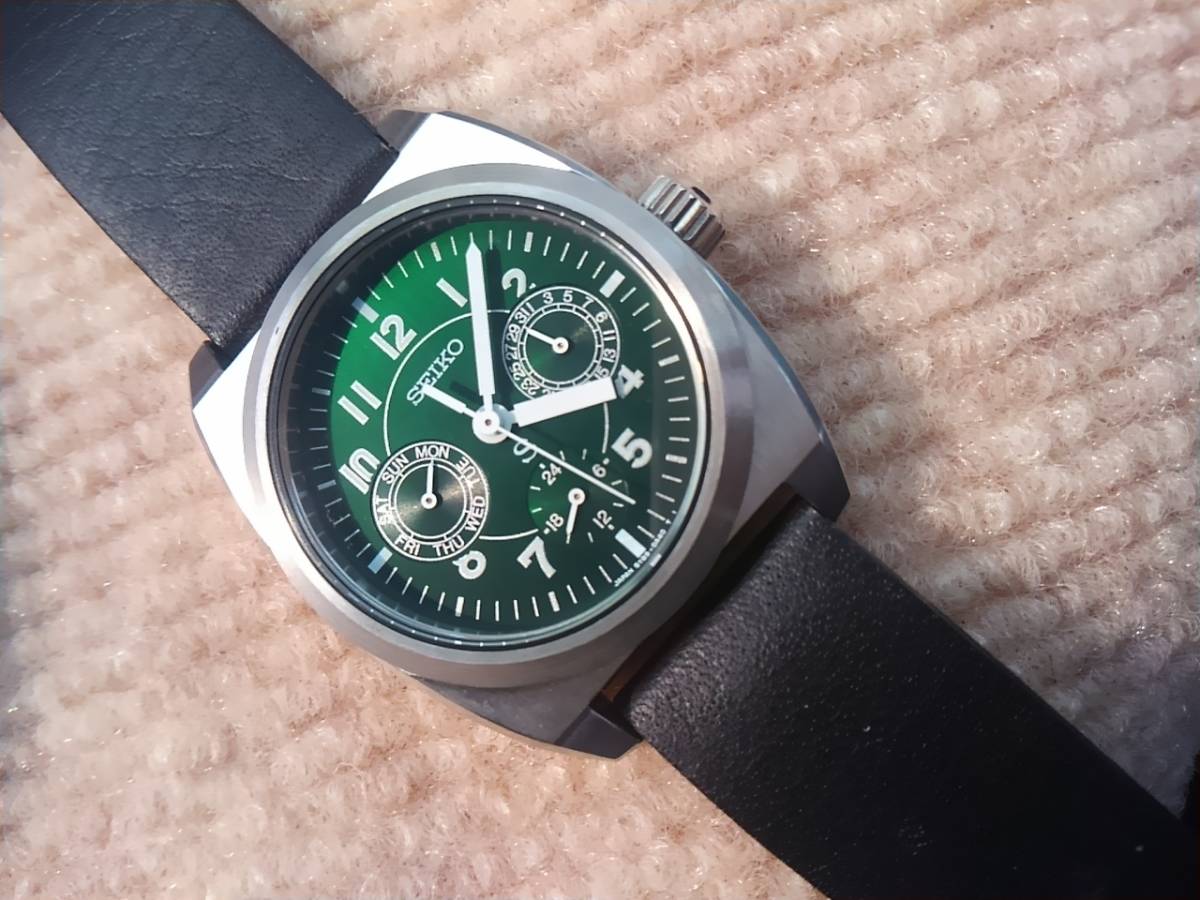 美品 セイコー サス sus マルチファンクションメンズ腕時計 グリーン 