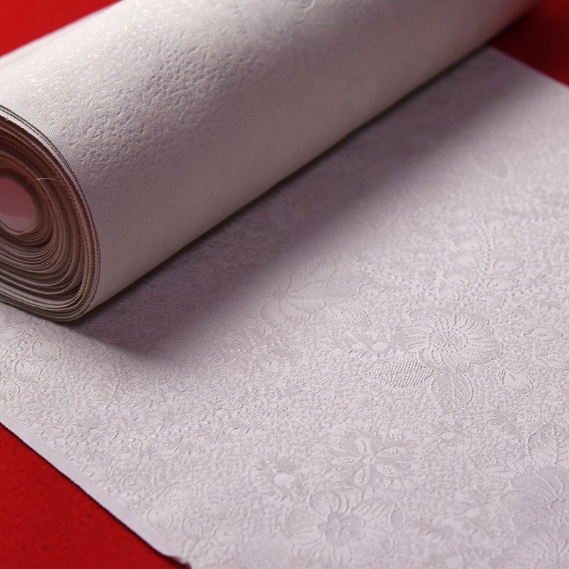 反物 着尺 一反 （ほりだし堂】 1反 紋意匠 辻が花 白生地 反物 正絹  