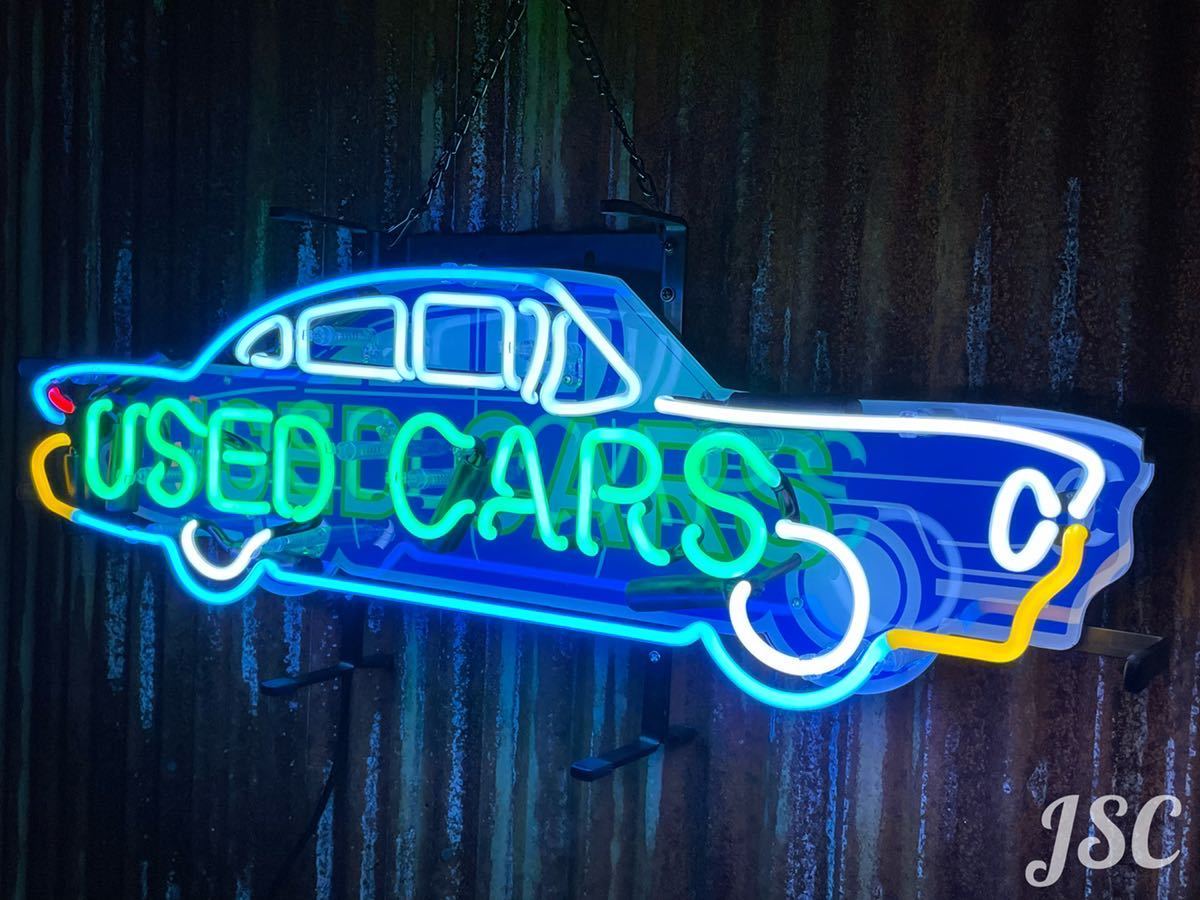シボレー ローライダー アメ車 OK 看板 ネオン インパラ USED CARS