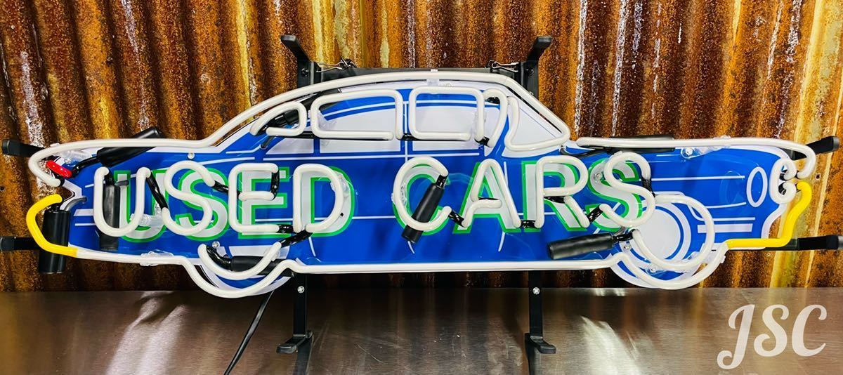 シボレー ローライダー アメ車 OK 看板 ネオン インパラ USED CARS