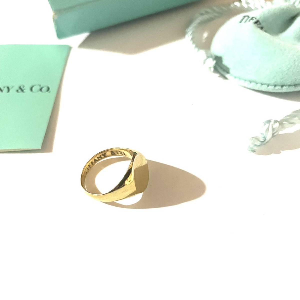 Tiffany ティファニー シグネットリング 印台リング 18kコーティング 