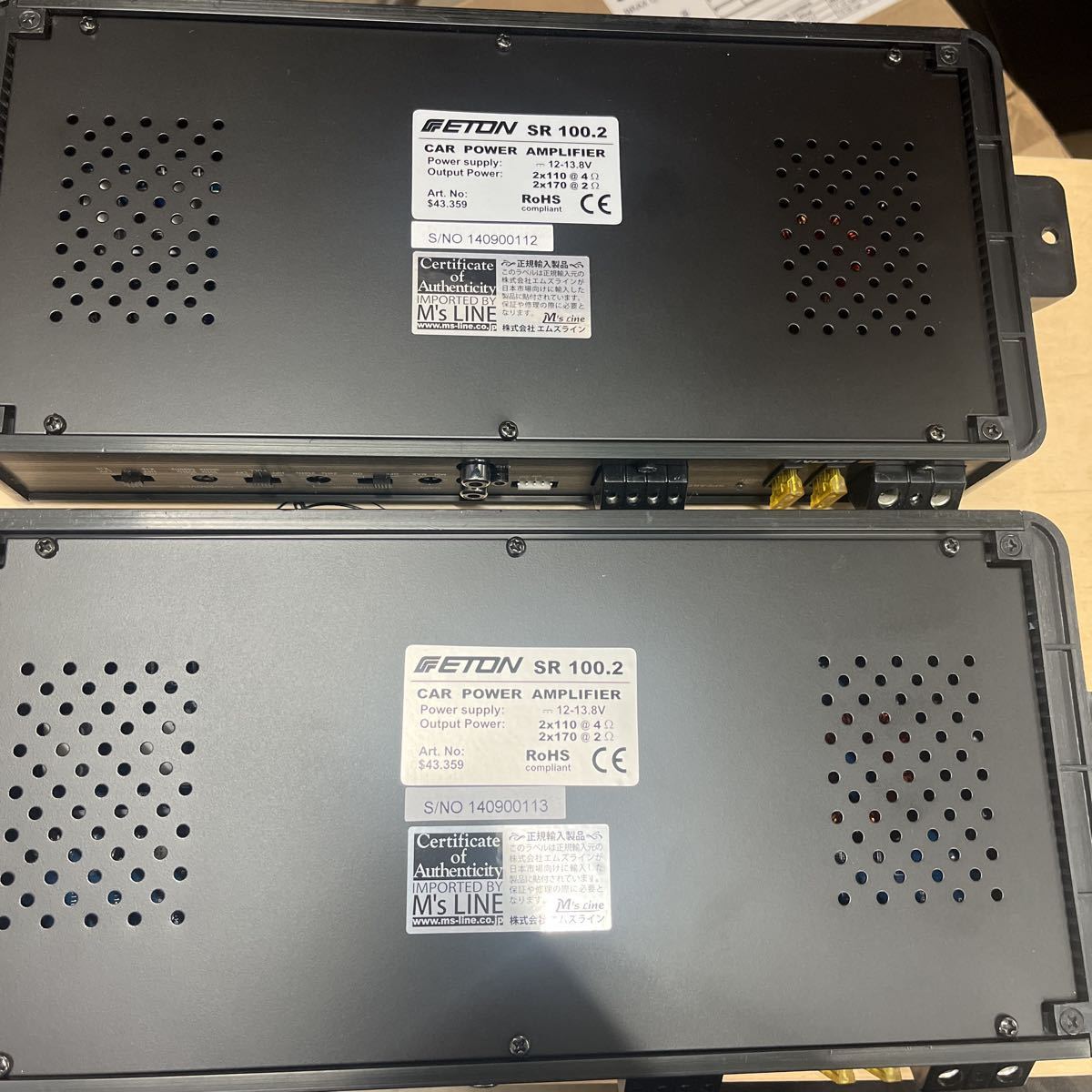 ETON 2chパワーアンプ SR100.2 2台セット イートン アンプ 自動車