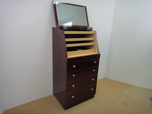 5388○最高級家具 kitファニチャー アクセサリーキャビネット 鍵ミラー