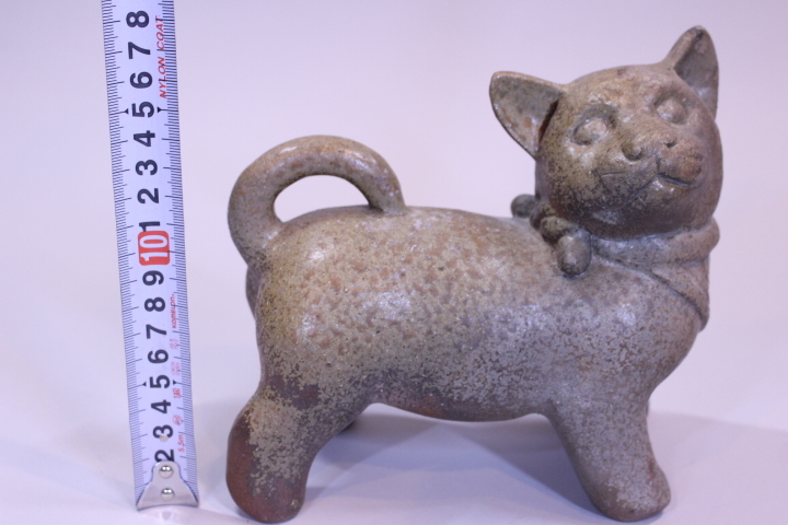 岡山県重要無形文化財 浦上善次 備前焼 甲戌 共箱共布栞 干支置物 犬 イヌ