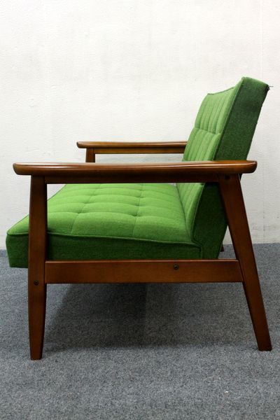 karimoku/カリモク60 Kチェア 2シーターソファ タープグリーン 中古  