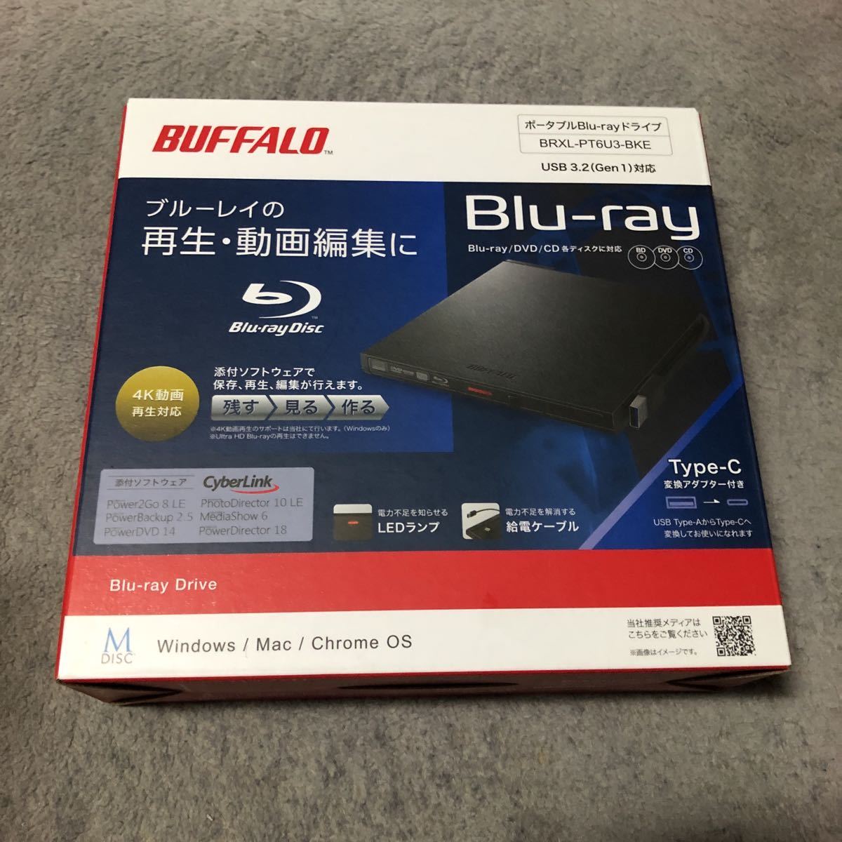 【最安値，2026】 BUFFALO バッファロー ポータブルブルーレイドライブ Chrome/Mac/Windows11 保存再生編集ソフト添付ブラック BRXL-PT6U3-BKE(外付け)｜売買されたオークション情報、yahooの商品情報をアーカイブ公開 - 外付け