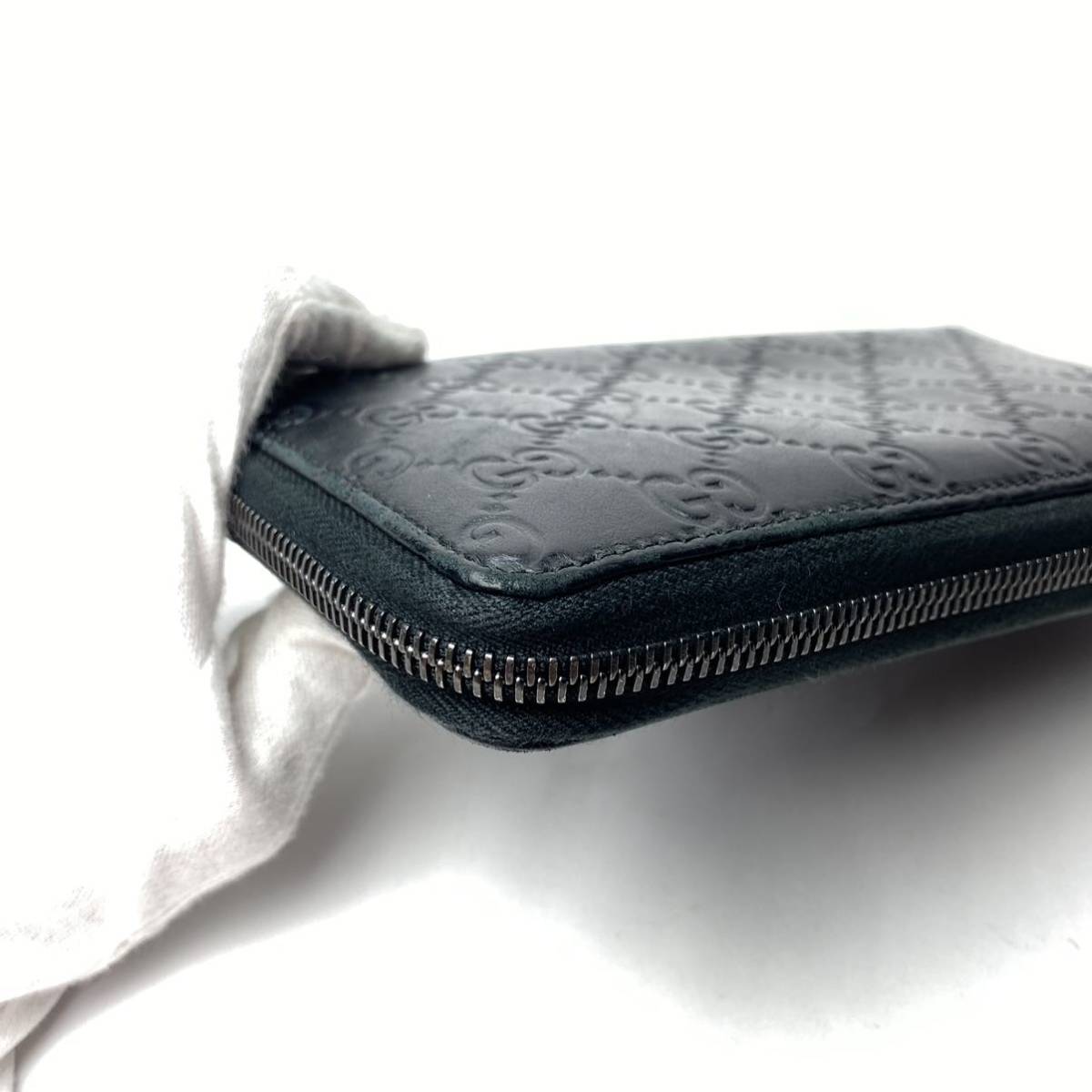 1円【超美品！】GUCCI グッチ 長財布 ラウンドジップ GG柄 マイクロGG  