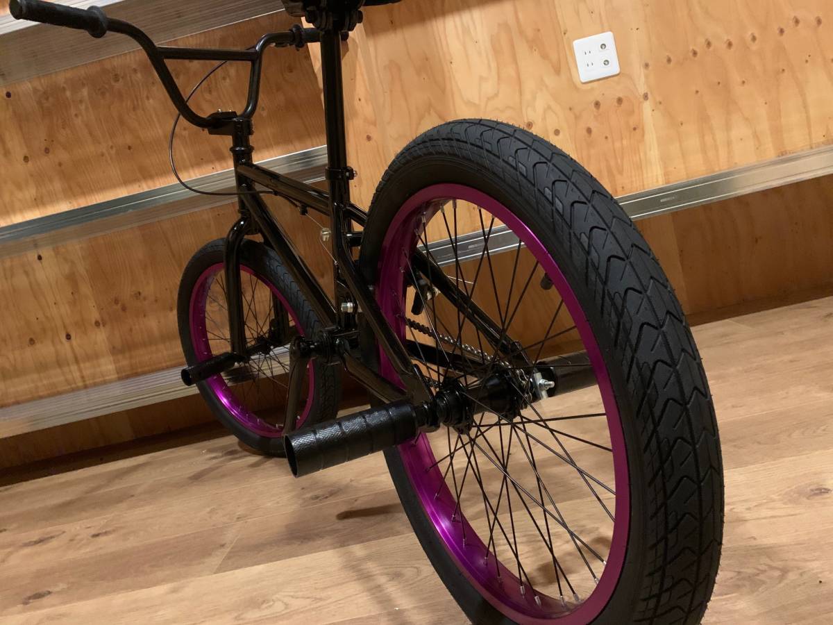 BMX 20インチ 黒×紫/ クロスバイク マウンテンバイク 自転車 ビーチ 