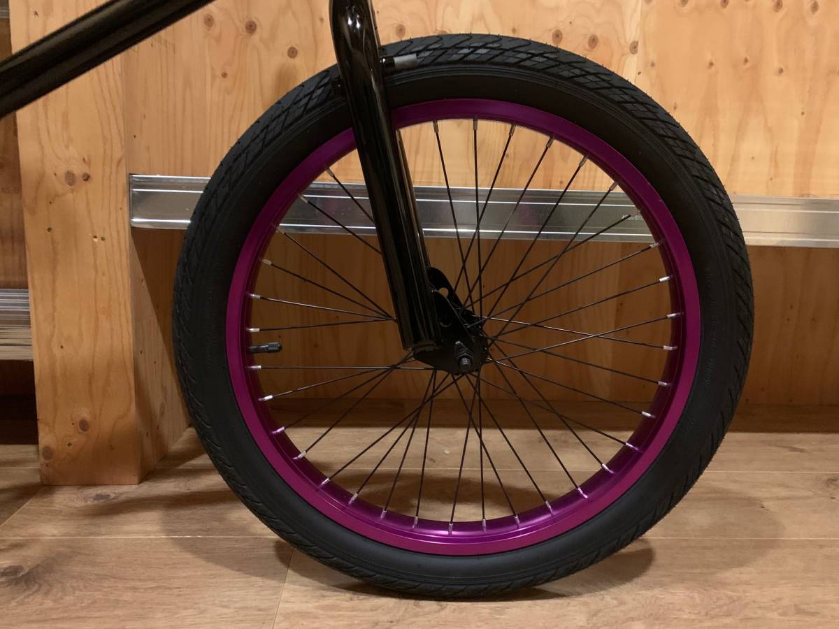 BMX 20インチ 黒×紫/ クロスバイク マウンテンバイク 自転車 ビーチ 