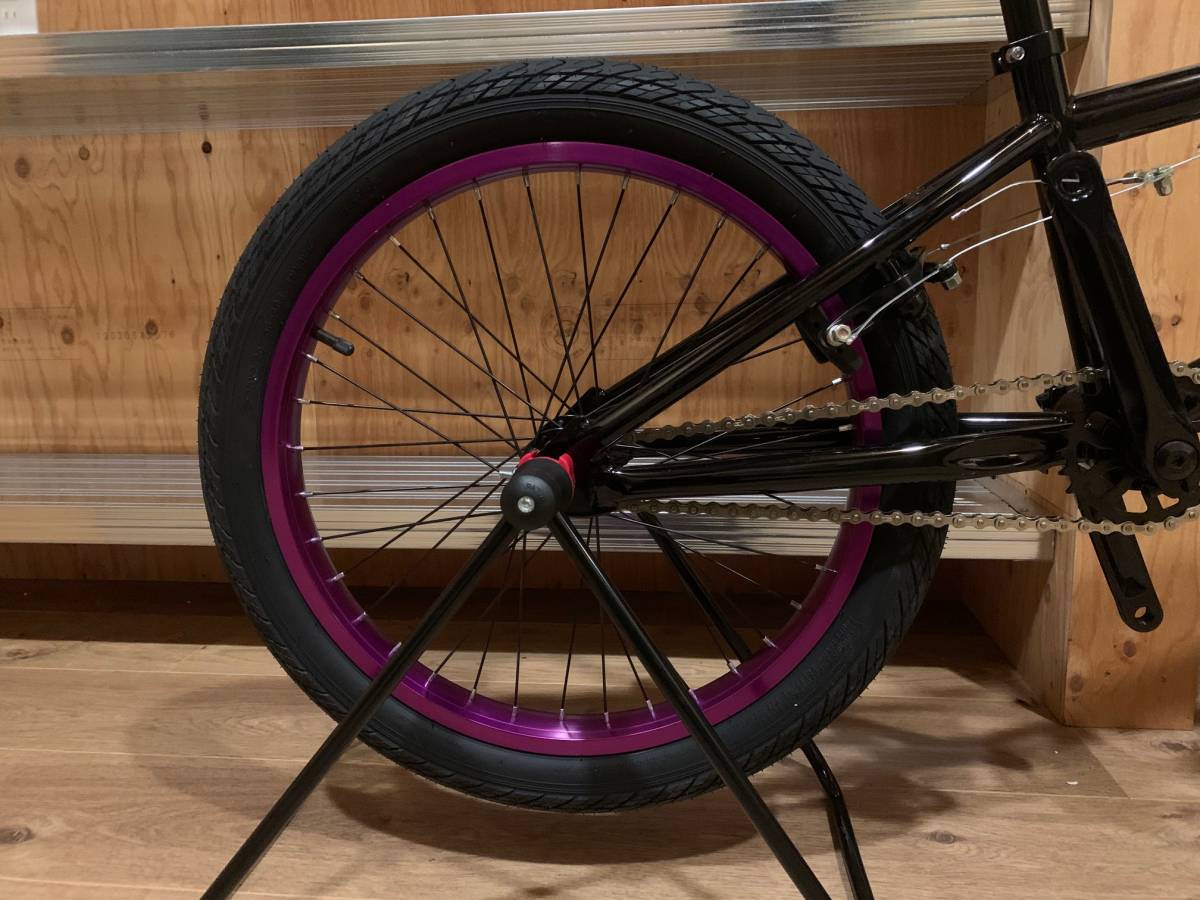 BMX 20インチ 黒×紫/ クロスバイク マウンテンバイク 自転車 ビーチ 