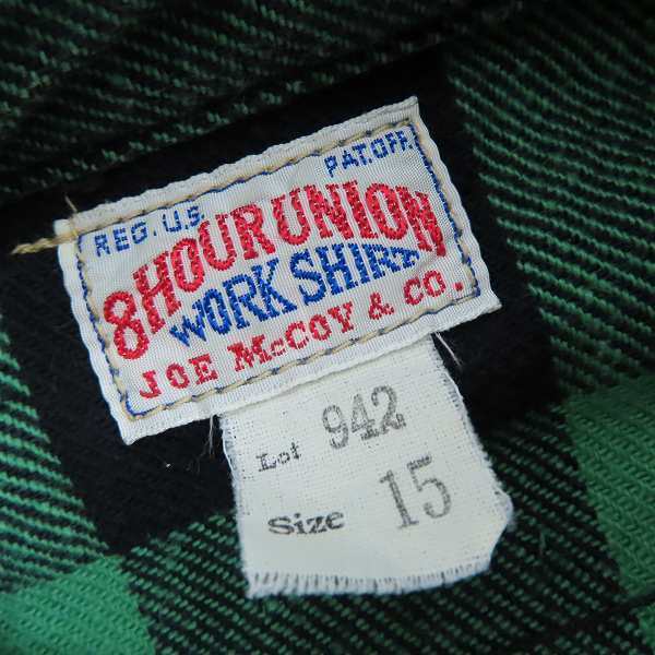 ☆JOE McCOY/ジョーマッコイ 8HOUR UNION チェック フランネルシャツ
