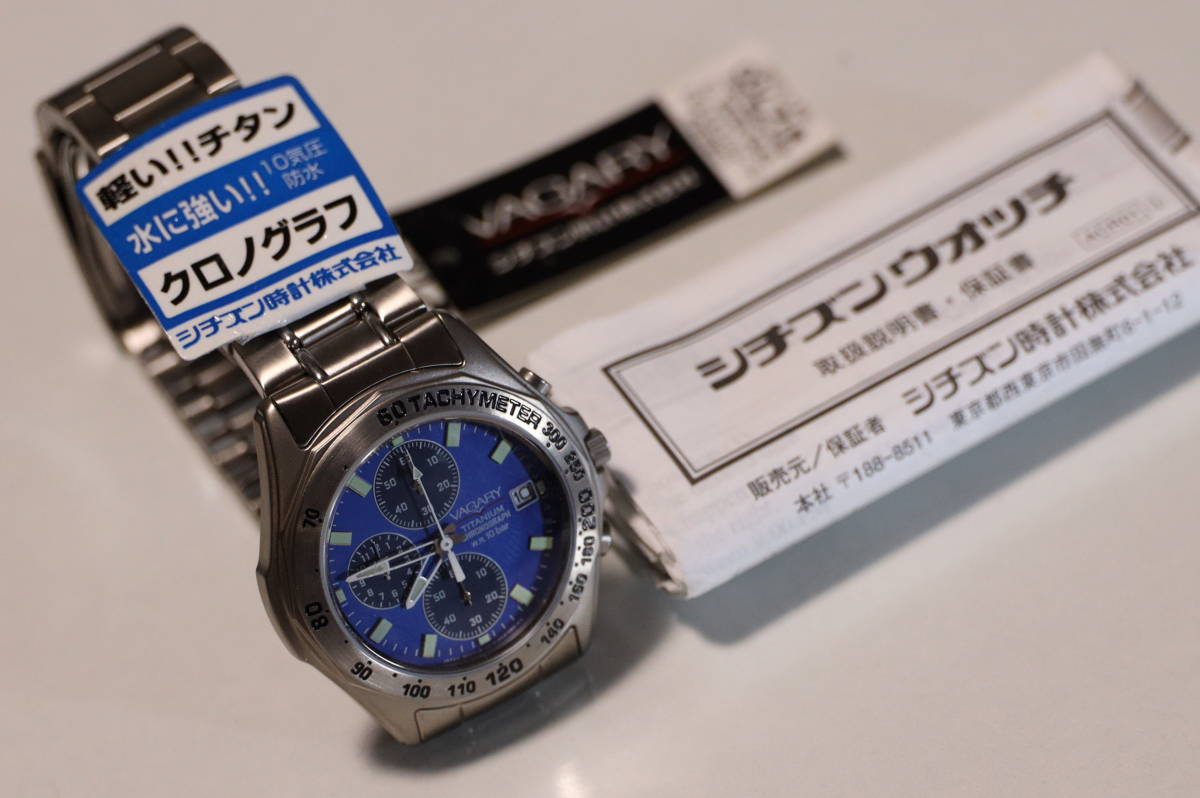 B1869）CITIZEN シチズン VAGARY クロノグラフ クオーツ時計（0510 