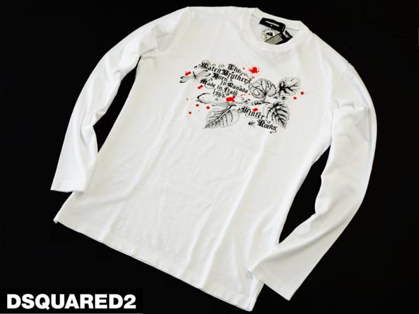 新品◆ディースクエアード2◆3Dラバープリント長袖TシャツSロンT