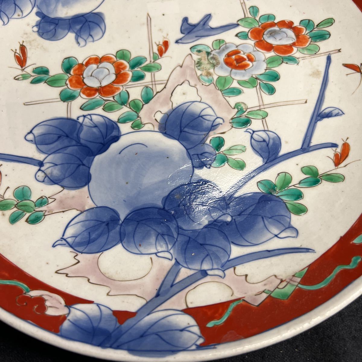 有田焼 丸今窯 古伊万里 孔雀絵 大皿 豪華絢爛 飾り皿 花鳥 牡丹 色絵
