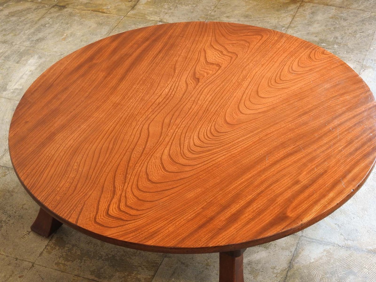 ◉折りたたみ丸ちゃぶ台 ◉60cm 木製 オーク材 昭和レトロ 和モダン