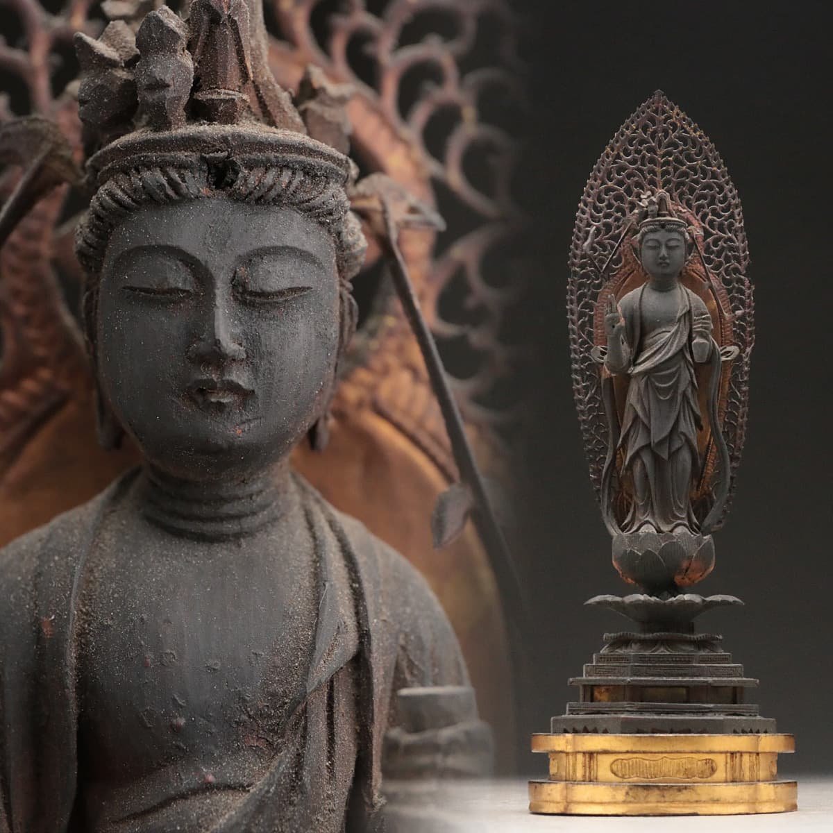 Ed018 時代物 木造十一面観音菩薩立像 仏全高10 7cm 木雕觀音菩薩像 木彫仏像 木雕佛像 仏教美術 Www Cotijuca Com Br