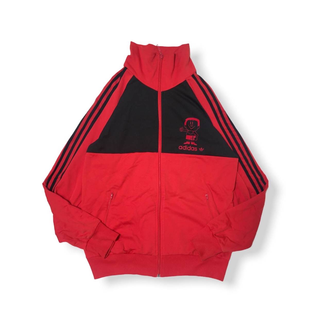 adidas × trimm dich アディダス×トリムディッヒ トラックジャケット ジャージ サイズタグ欠品 レッド×ブラック 店舗受取可 トリムディッヒ ジャージ Trimm x 白 オリジナルス□3本ライン