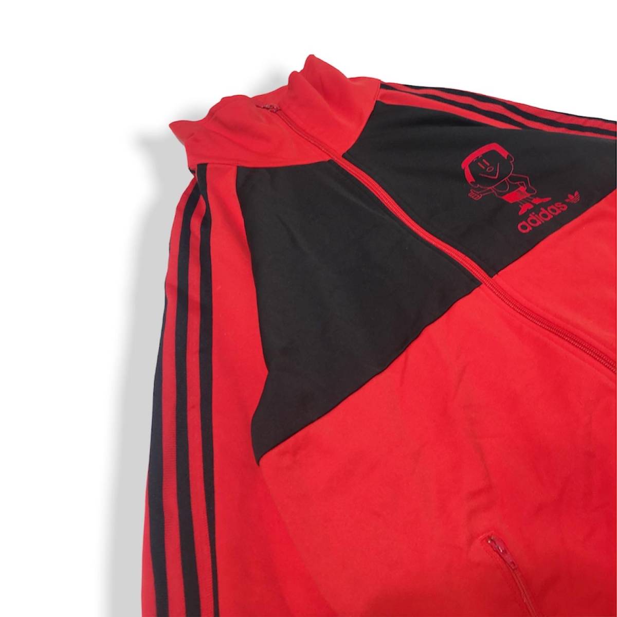adidas × trimm dich アディダス×トリムディッヒ トラックジャケット ジャージ サイズタグ欠品 レッド×ブラック 店舗受取可 トリムディッヒ ジャージ Trimm x 白 オリジナルス□3本ライン